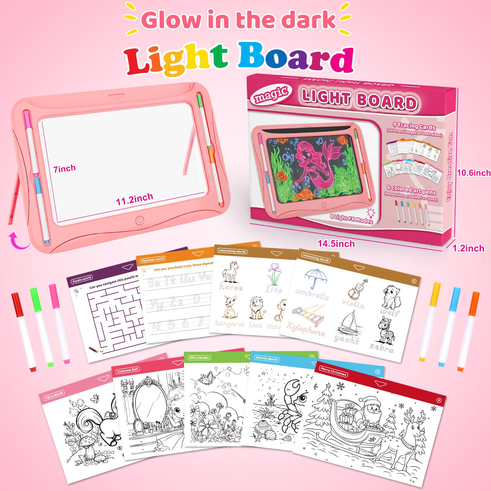MERGUEZ Portable light-up pad travels easily for creative play.