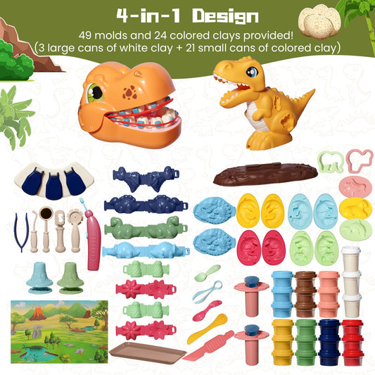 Merimon Dino Dentist kit for pretend dentistry play