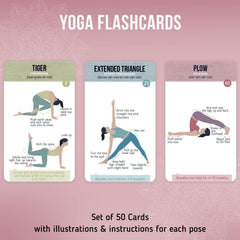 Merka Yoga Cards close-up of Sanskrit names on cards for easy study.