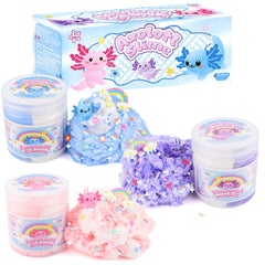 MERMAIDSLIME pink axolotl cloud slime bottle with soft texture for creative play