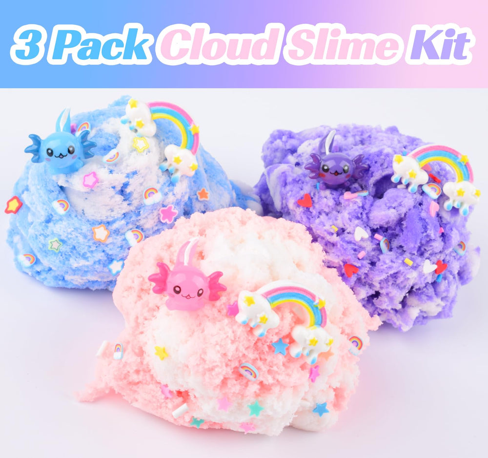 MERMAIDSLIME purple axolotl cloud slime bottle offers relaxing sensory play