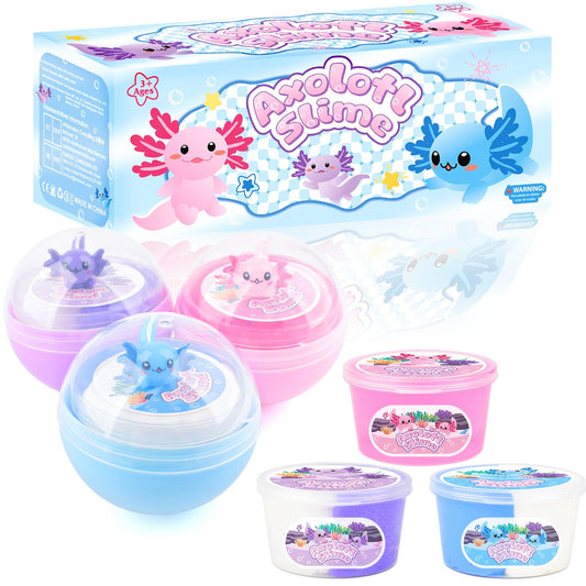 MERMAIDSLIME axolotl slime kit blue butter with charms boosts creative playtime.