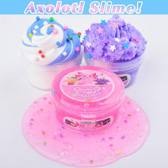 MERMAIDSLIME axolotl slime kit pink crunchy tactile fun and stretch.