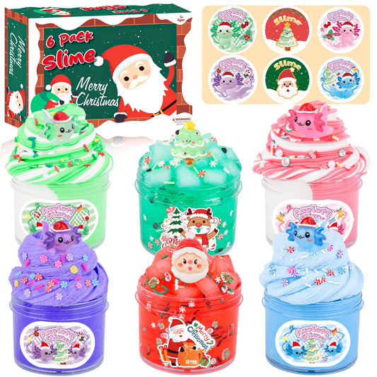 MERMAIDSLIME Christmas Slime Kit with Axolotl Butter texture in a resealable jar for creative play