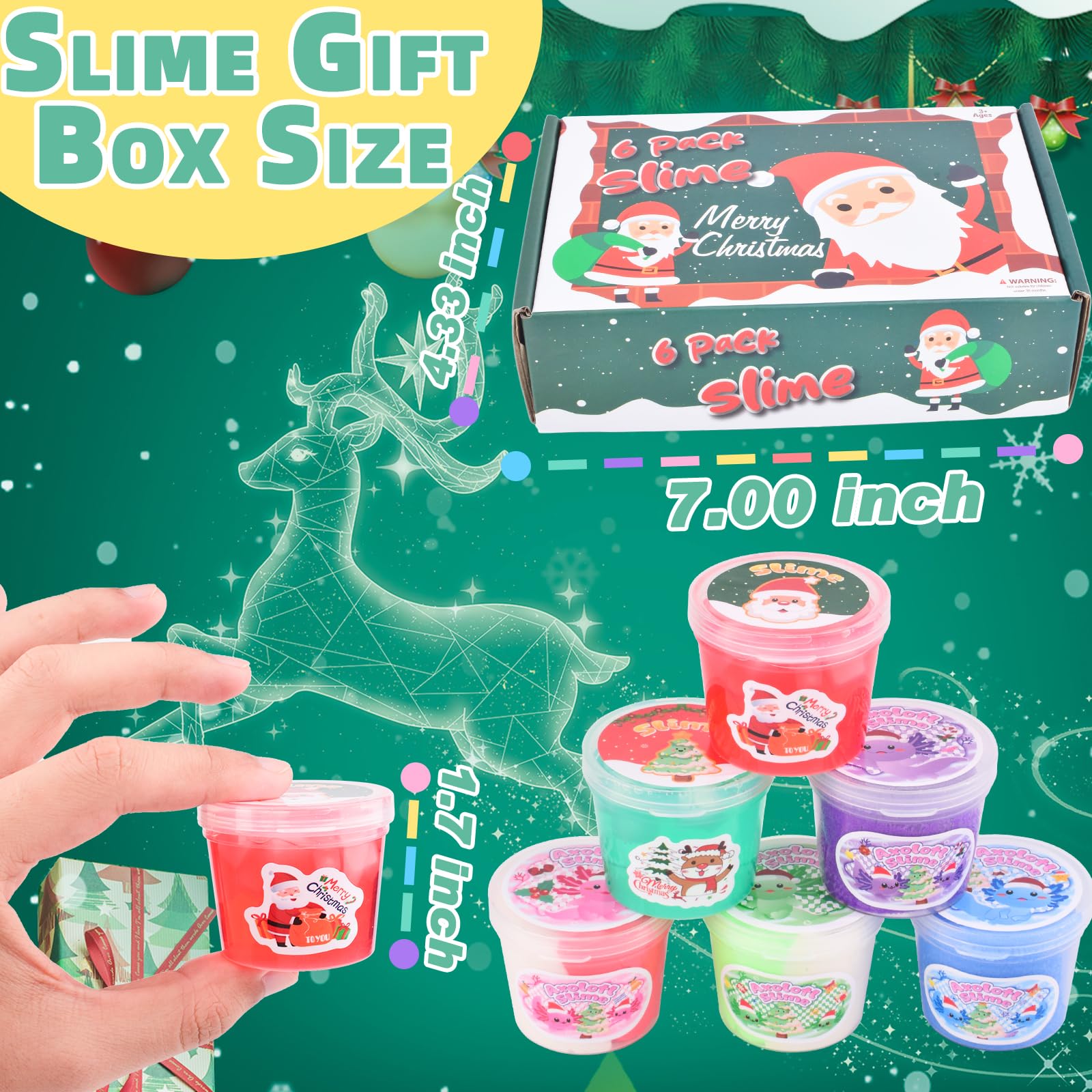 MERMAIDSLIME bright red and green jars as festive party favors