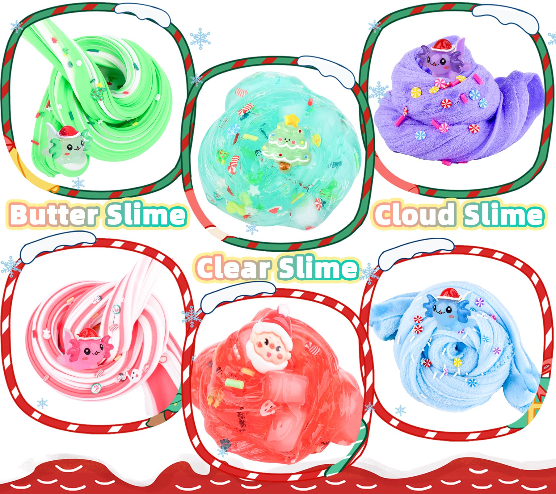 MERMAIDSLIME six jars designed as stocking stuffers for kids