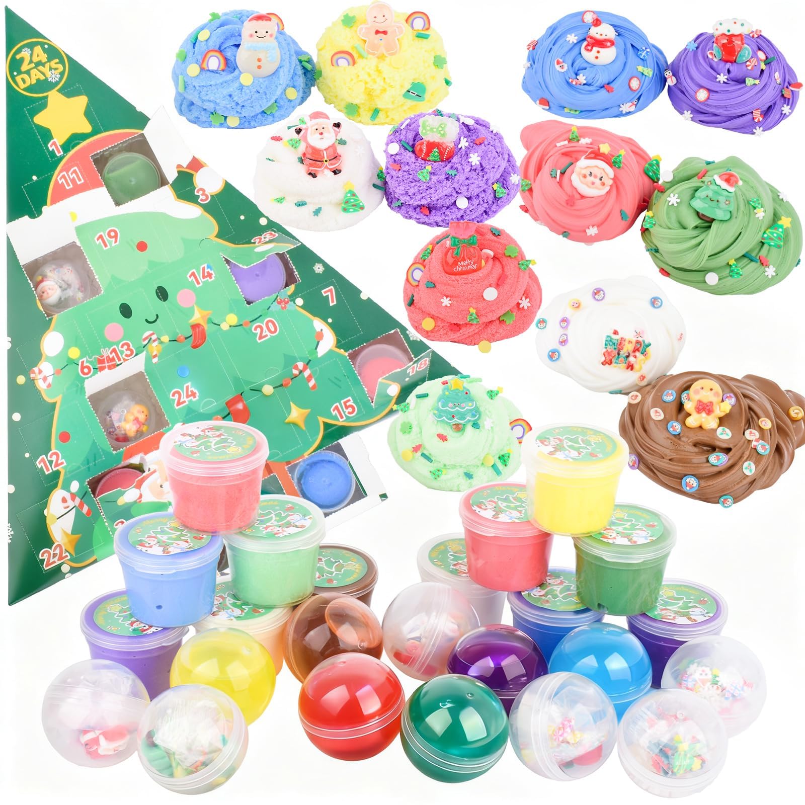 Mermaidslime Christmas tree packaging showcases festive fun and eye-catching holiday decor.