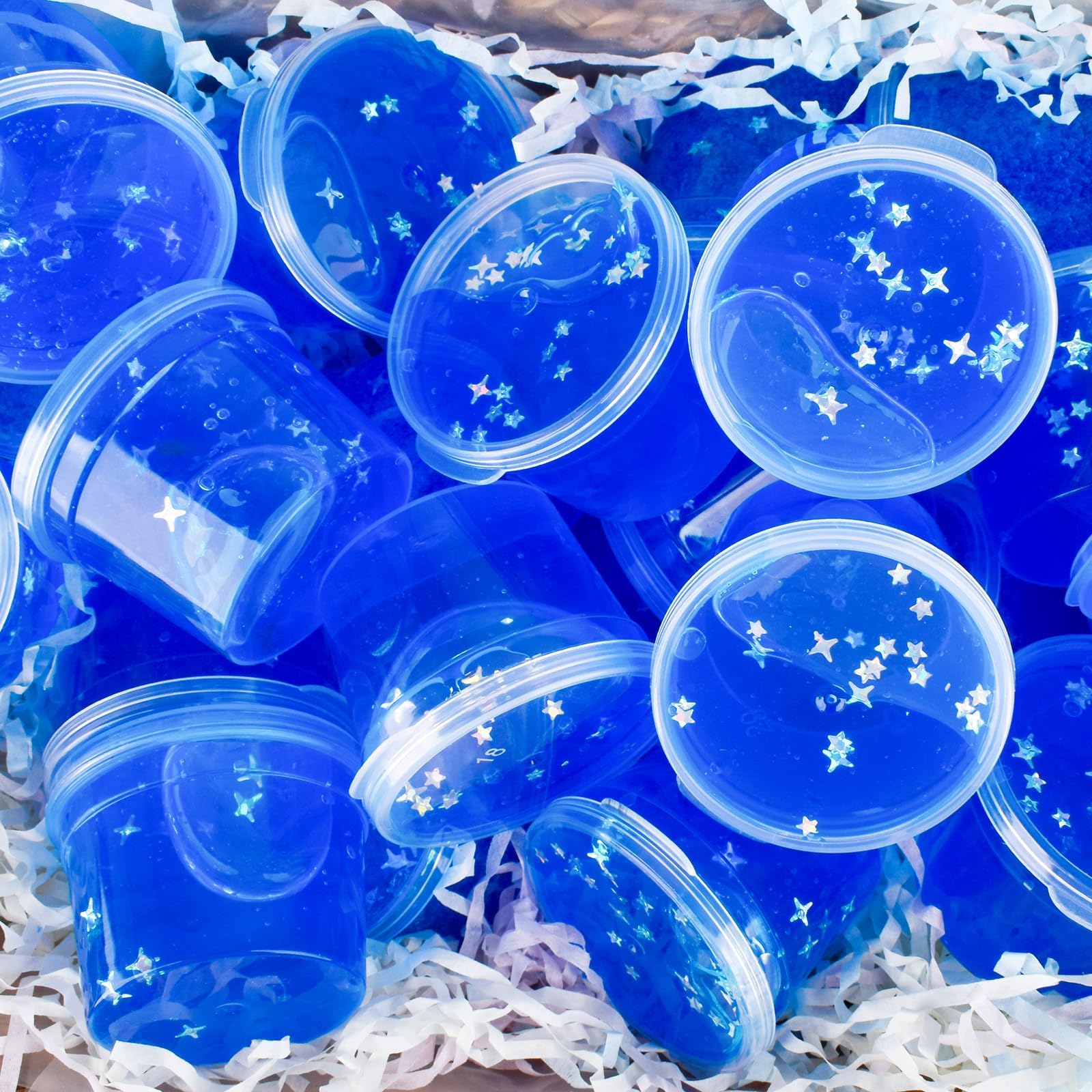 MermaidSlime glitter star packs enable DIY slime customization.