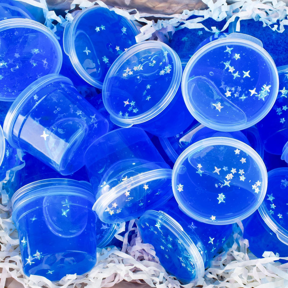 MermaidSlime glitter star packs enable DIY slime customization.