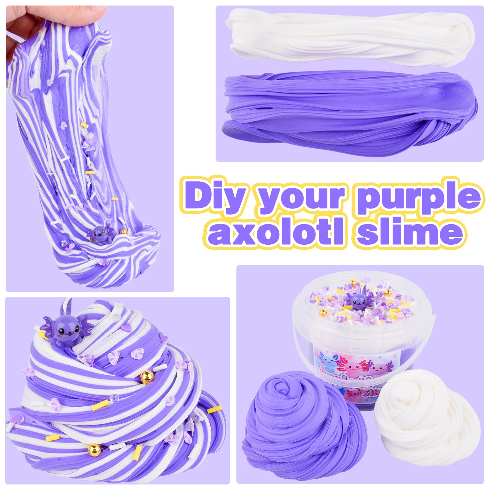 MERMAIDSLIME Box with axolotl design keeps storage simple.
