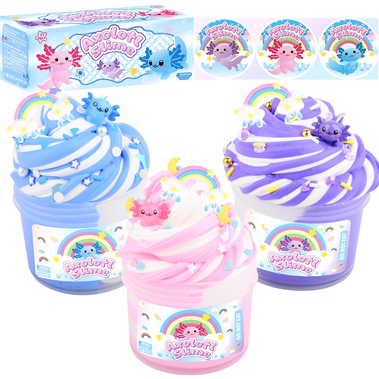 MERMAIDSLIME pink axolotl butter slime with soft, stretchable texture for creative play
