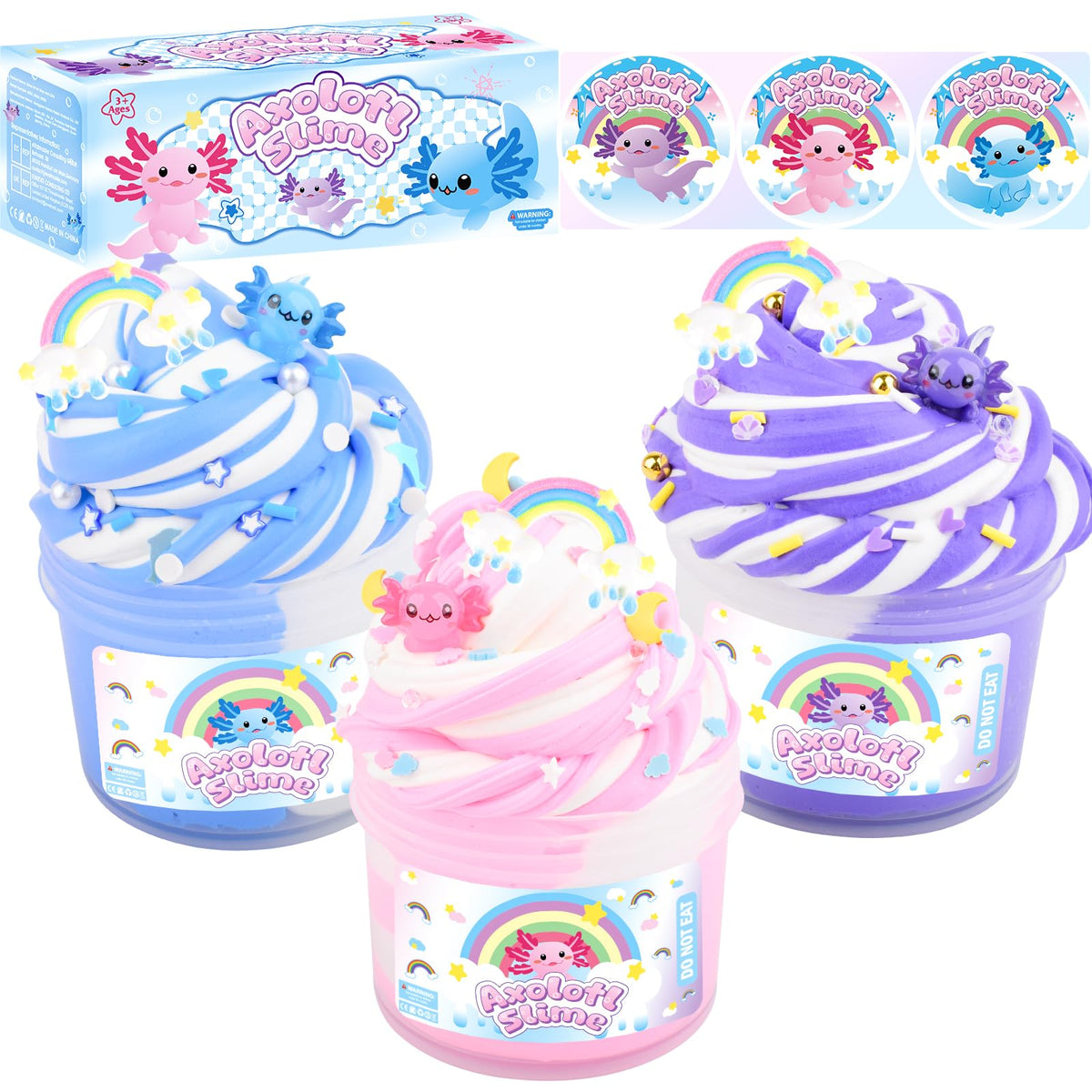 MERMAIDSLIME pink axolotl butter slime with soft, stretchable texture for creative play