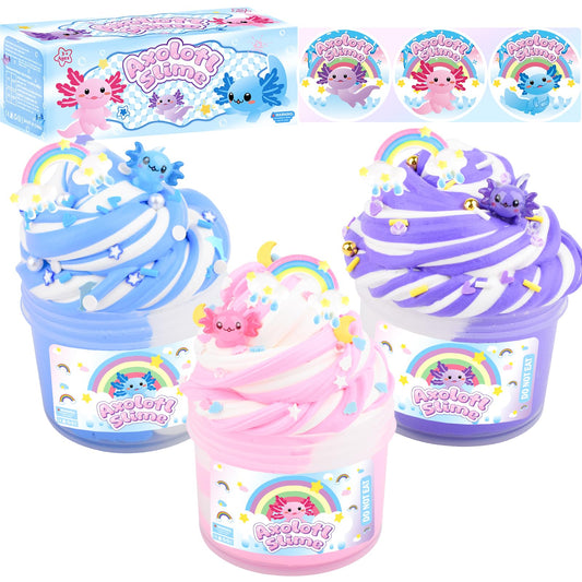 MERMAIDSLIME pink axolotl butter slime with soft, stretchable texture for creative play