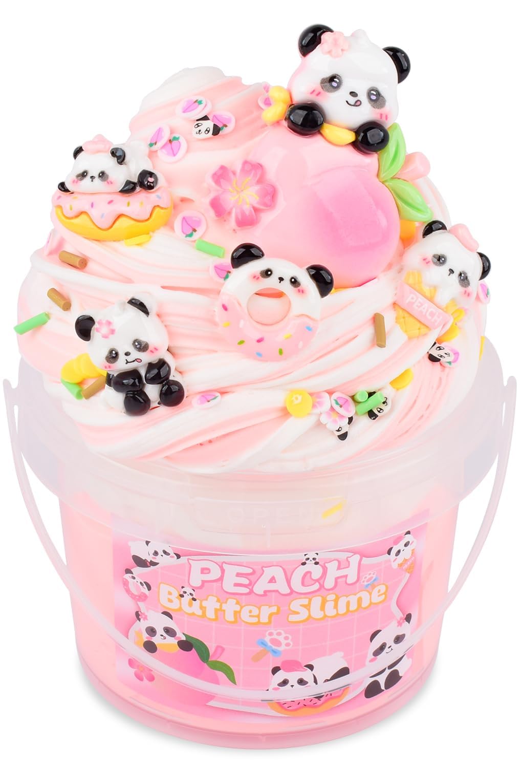 MERMAIDSLIME pink peach butter slime bucket 300ml offers soft, stretchy fun.