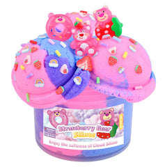 MERMAIDSLIME pink strawberry bear cloud slime kit in a jar for tactile play and portability