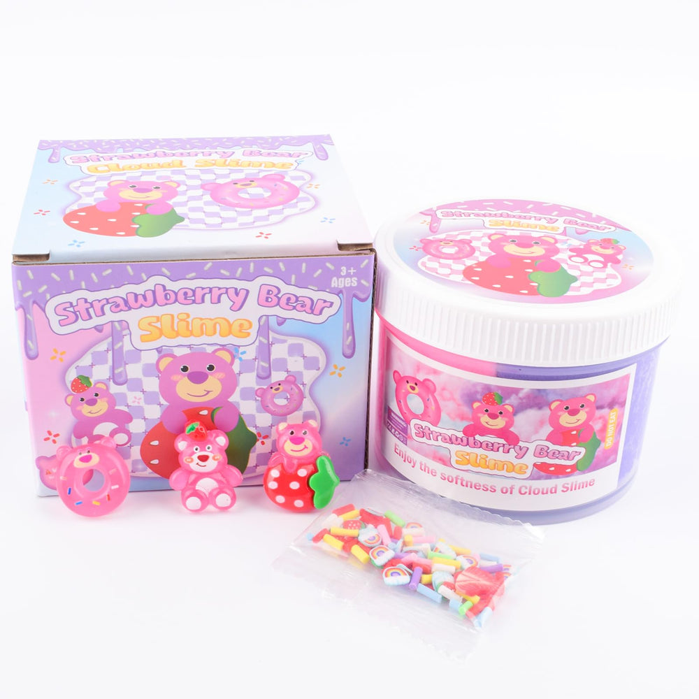 MERMAIDSLIME resin strawberry bear charms enhance slime play and creativity