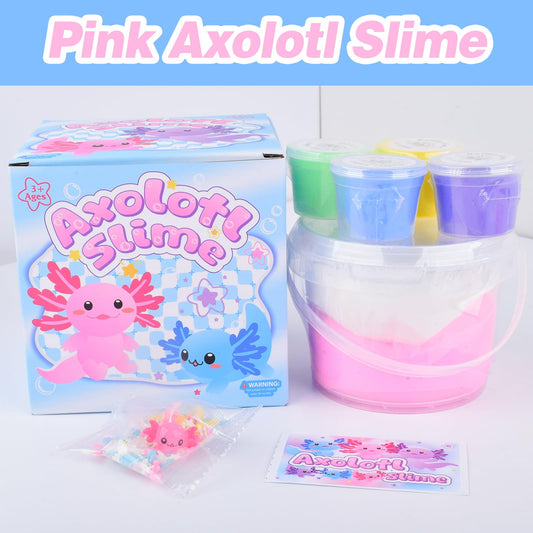 MERMAIDSLIME Pink axolotl charm for decorating slime sessions.