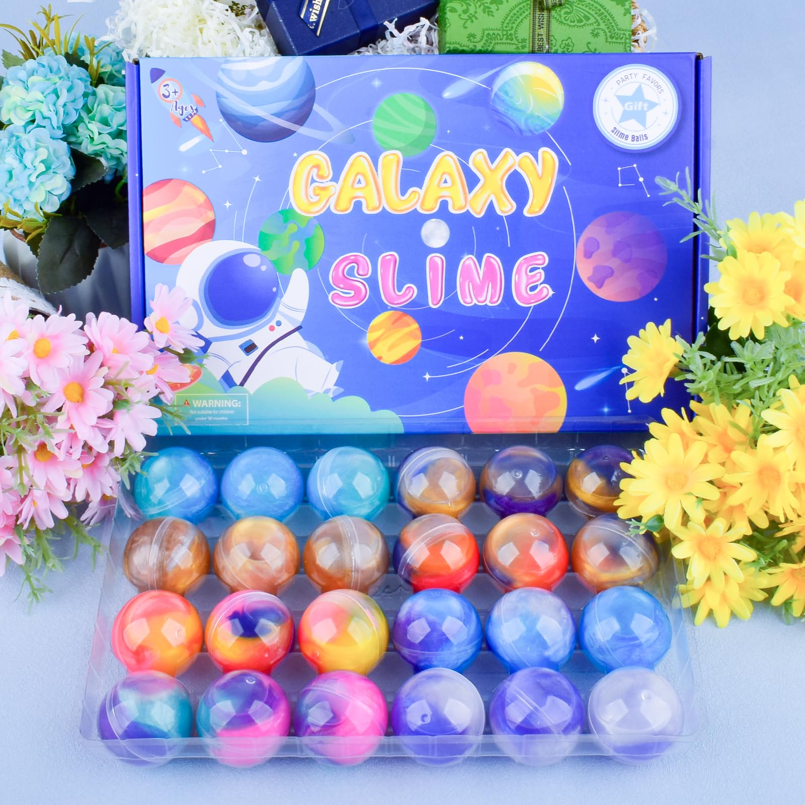 MERMAIDSLIME Galaxy Slime Ball storage friendly design keeps play clean.