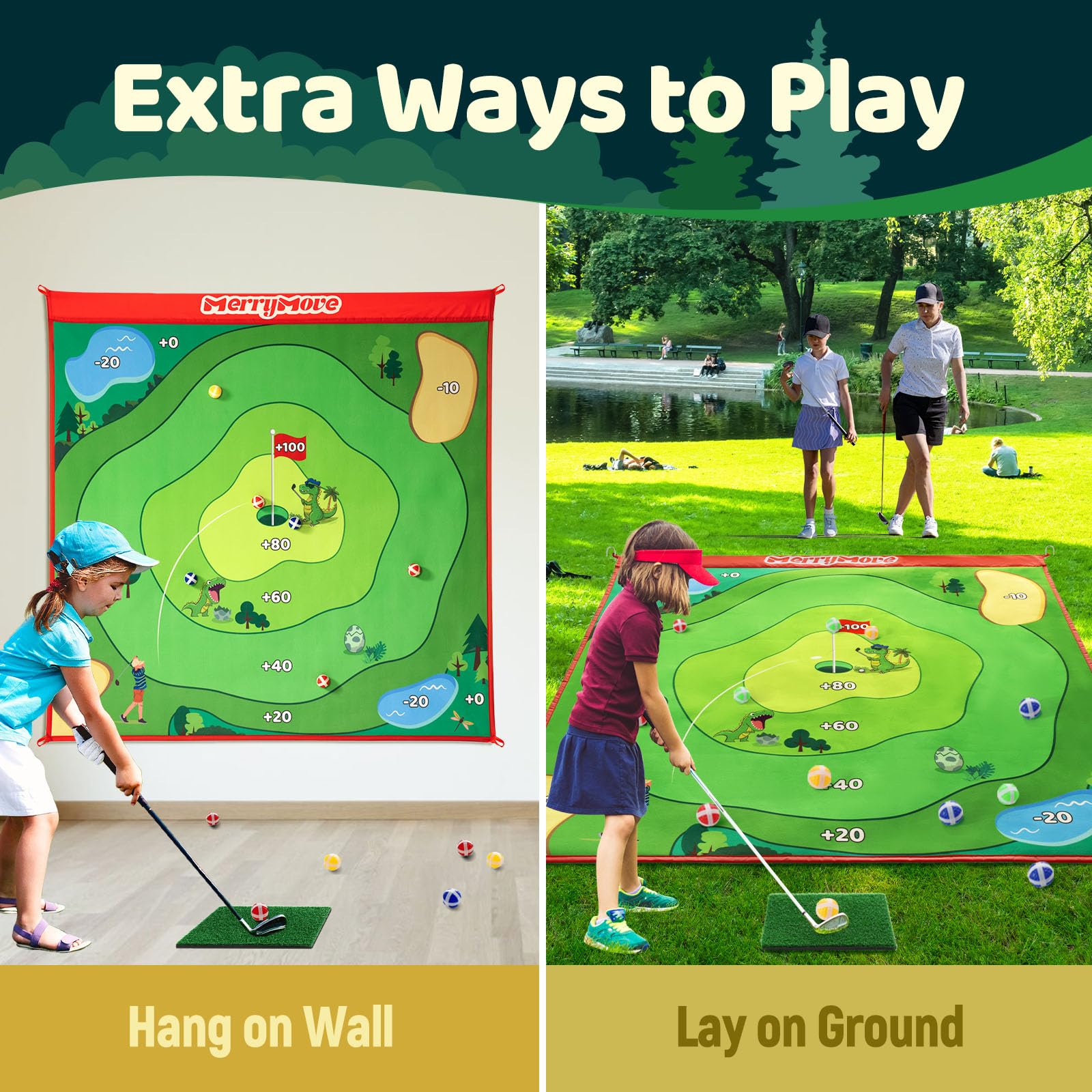 MerryMove indoor-outdoor game setup supports year-round play.