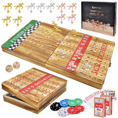 MerryPony 21-inch horse racing board set up for family-friendly competition on a durable wooden surface