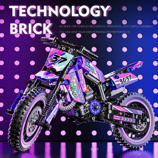 Mesiondy 476-pcs motorcycle model demonstrates intricate detailing for display.