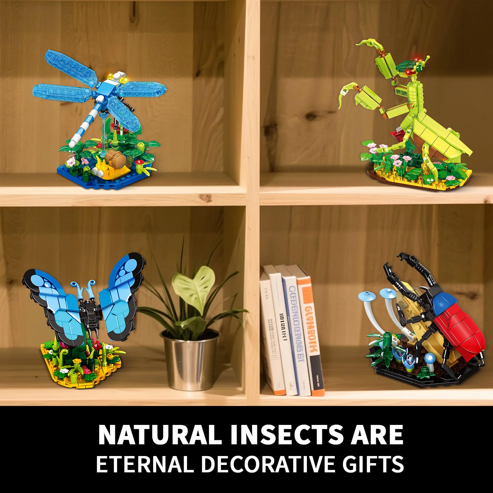 Mesproud Dragonfly body detail complements realistic indoor decor.
