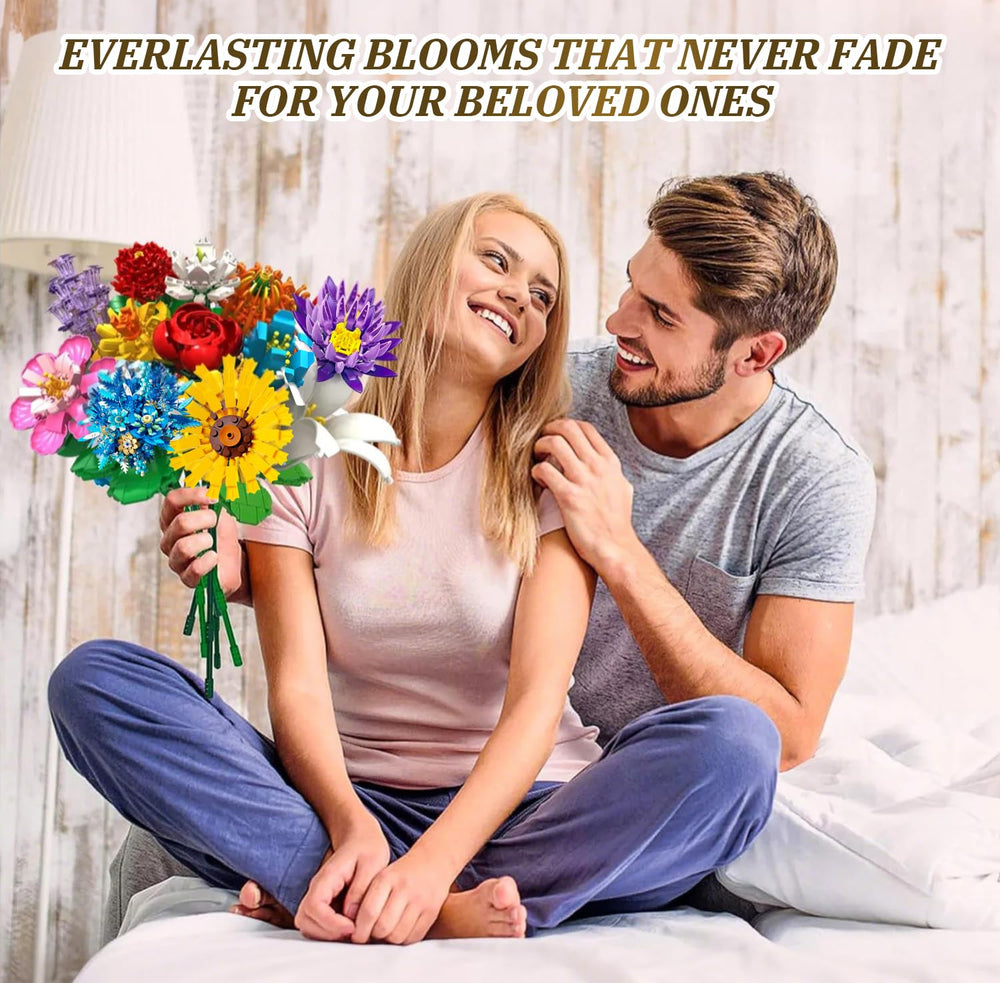 mesproud Flower Bouquet Building Set includes rose, sunflower, and more.