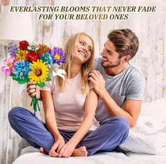 mesproud Flower Bouquet Building Set includes rose, sunflower, and more.