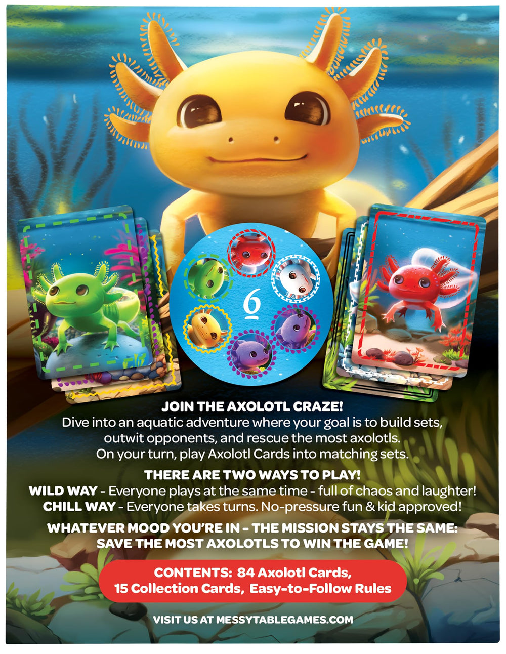 Messy Table Games A Lotta Axolotls adorable axolotls art enhances appeal