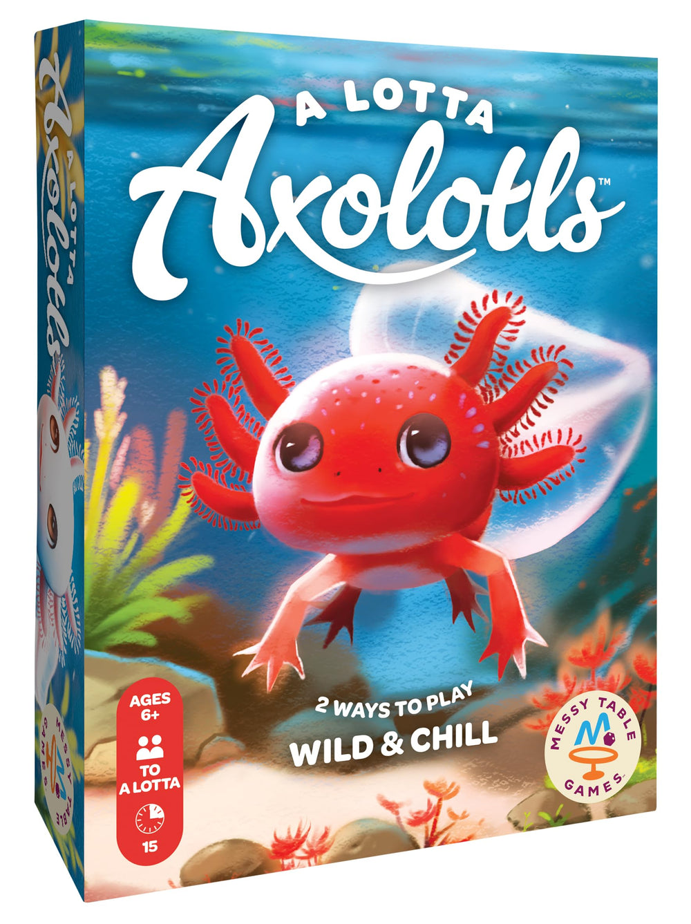 Messy Table Games A Lotta Axolotls card deck ready for quick play and family fun