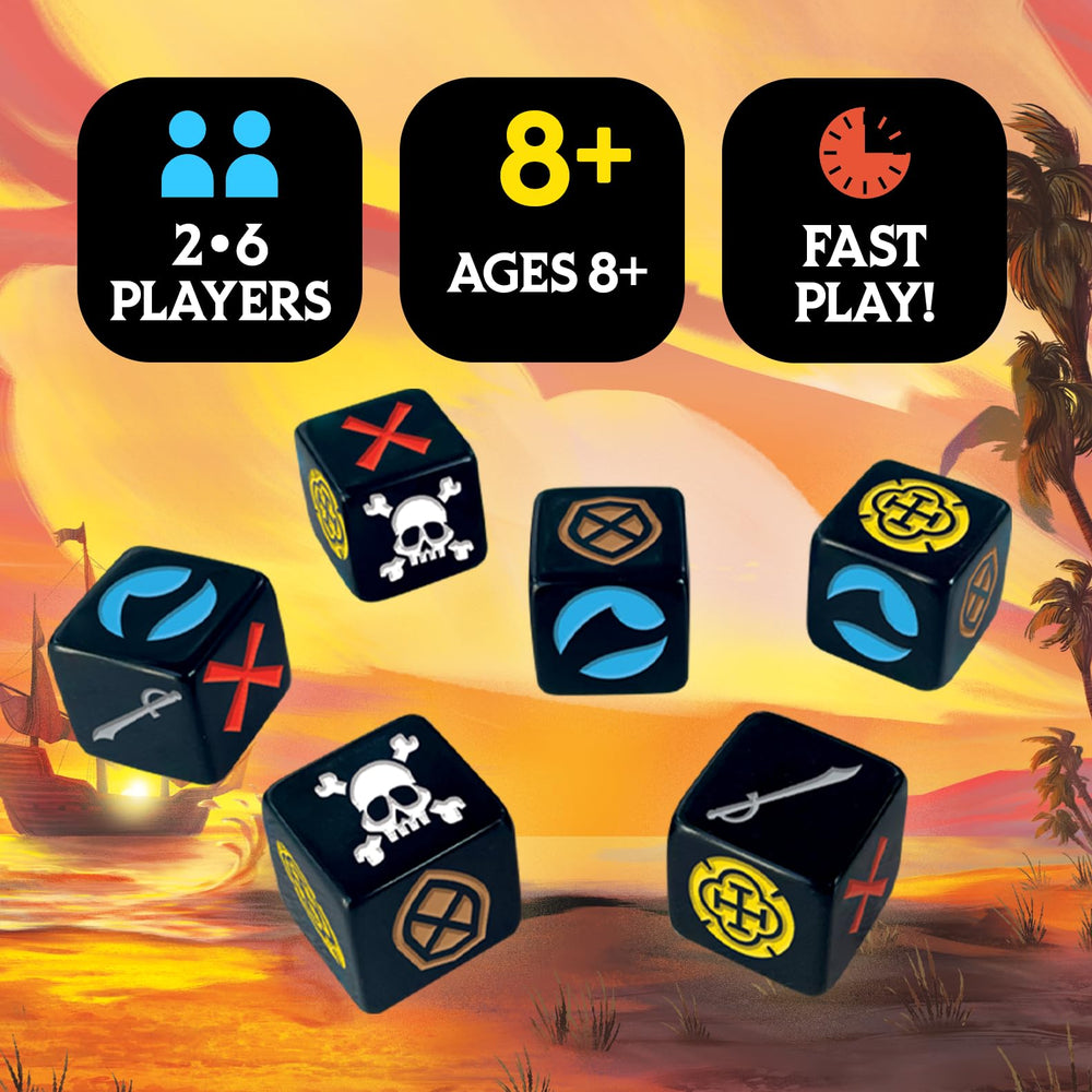 Messy Table Games Booty Dice pirate roll image showing quick play.