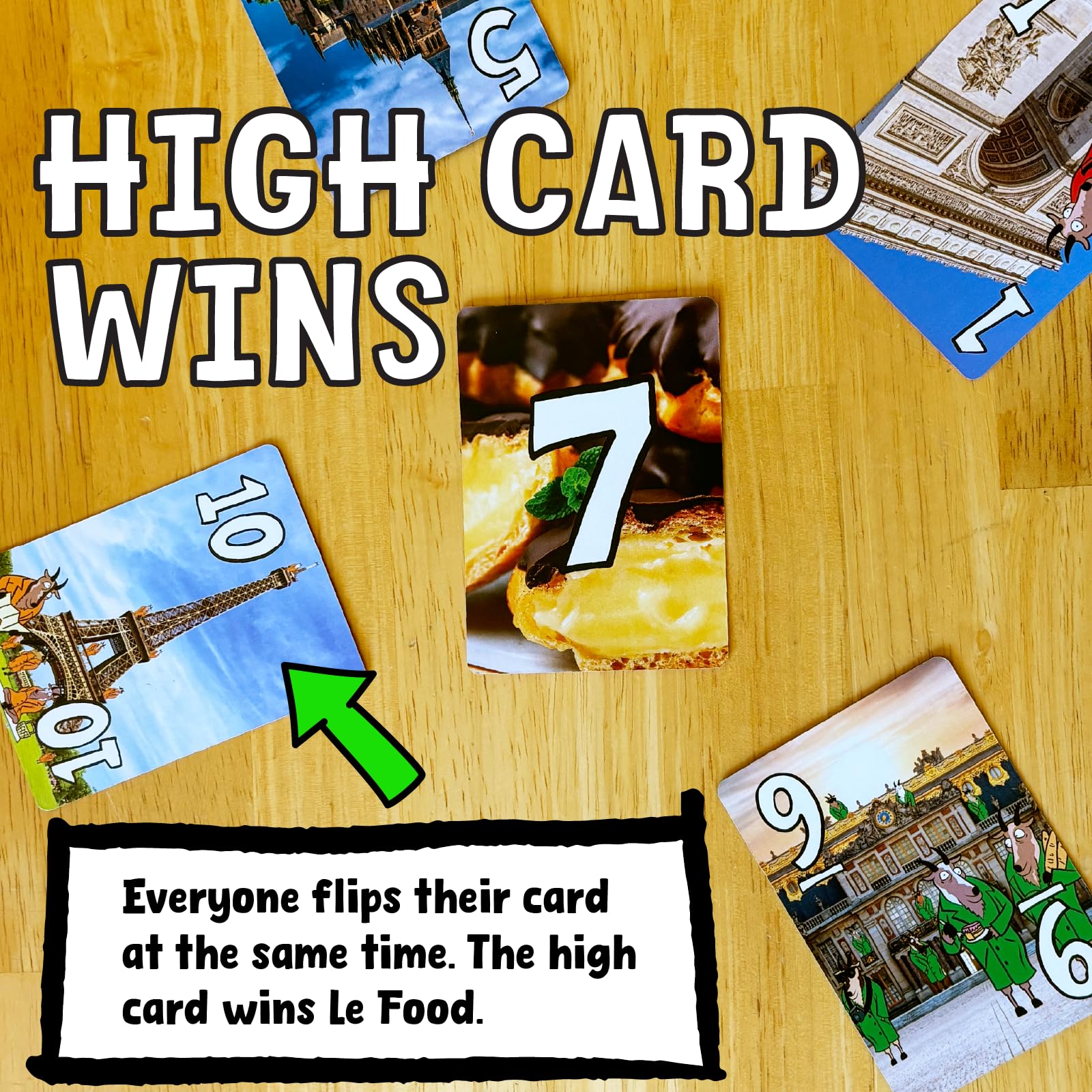 Messy Table Games game-night scene with players and cards at a table.