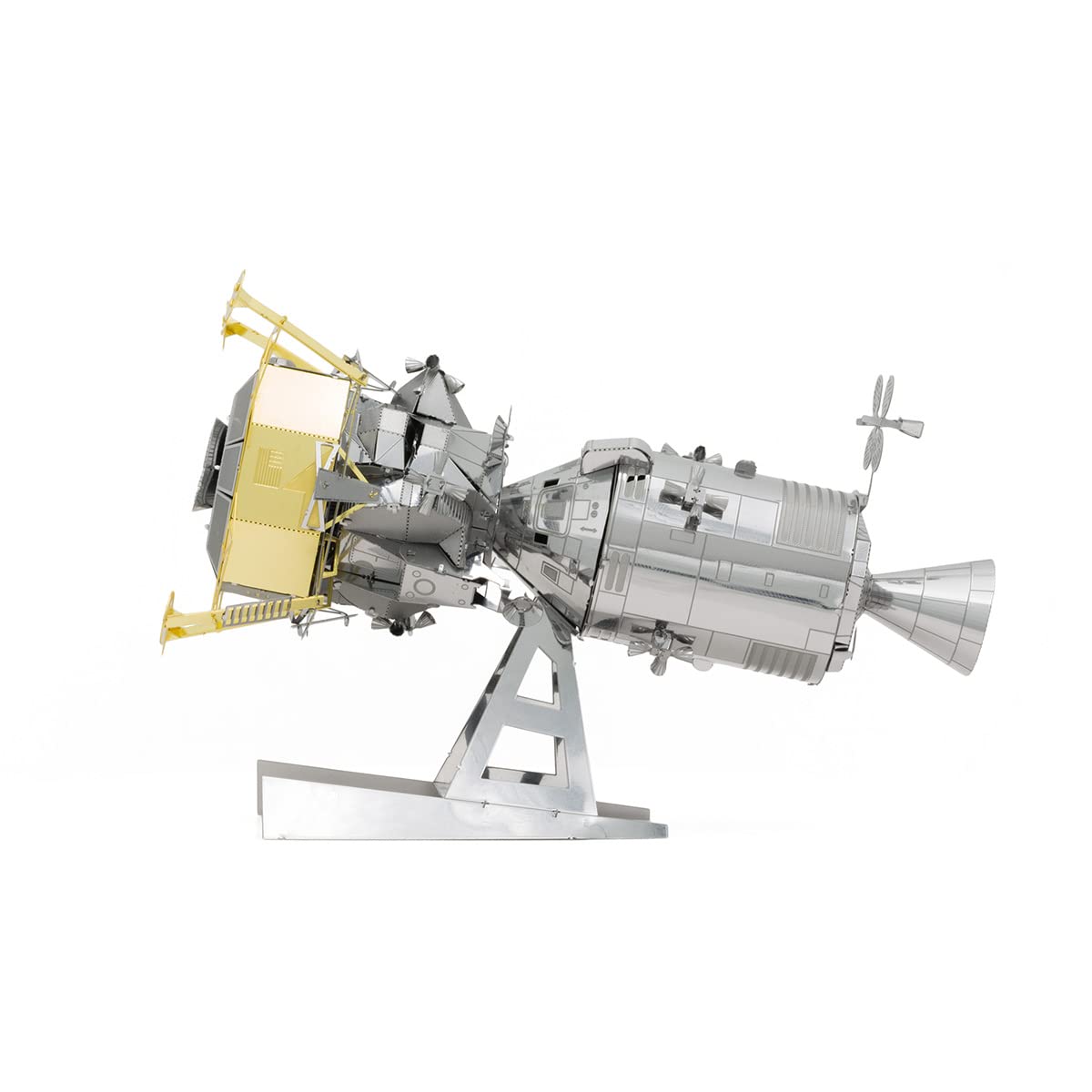 Metal Earth Apollo CSM LM assembled model showcases detailed etched finish for display