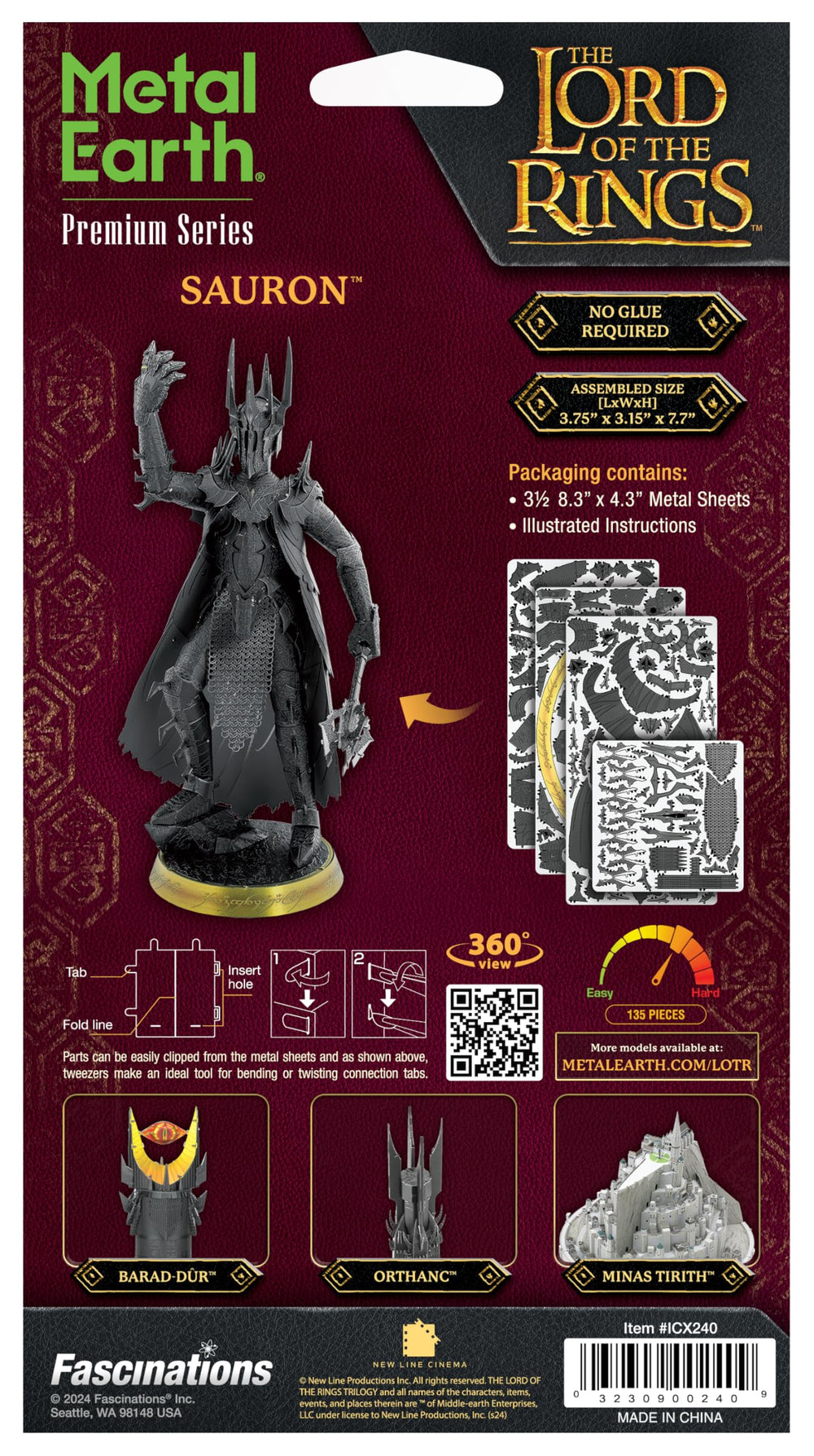 Metal Earth Sauron final model ready for shelf display and admiration.