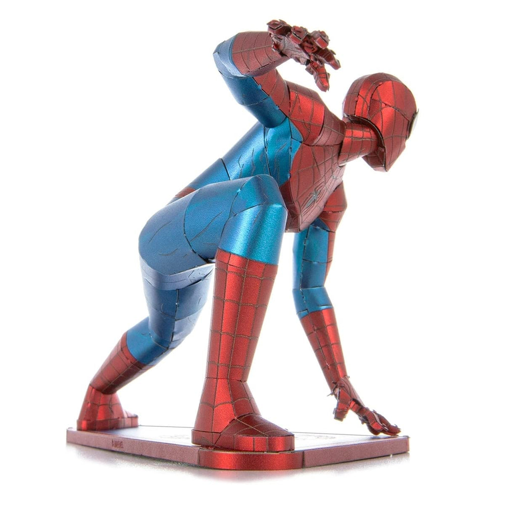 Metal Earth Spider-Man completed display model ready for shelf