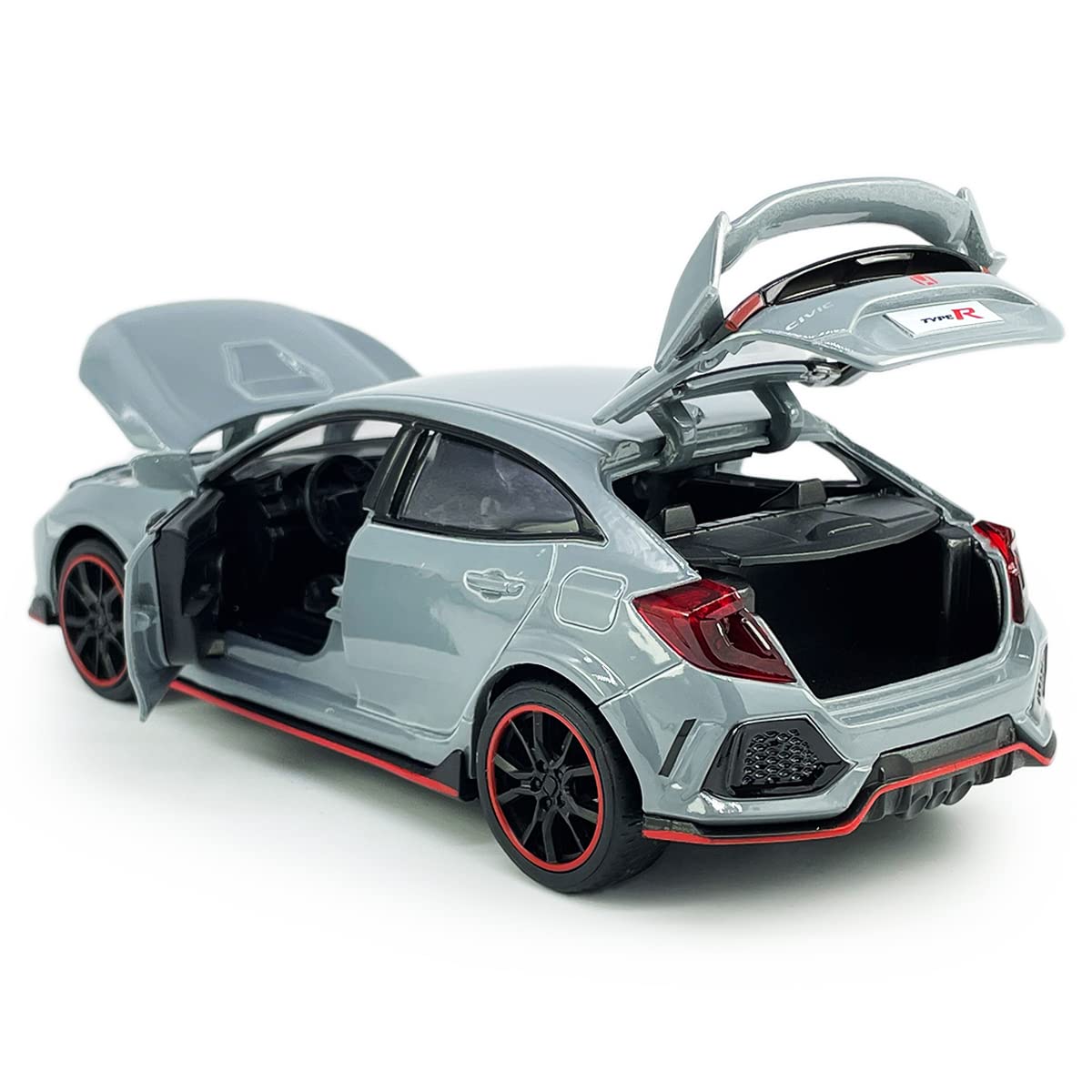 Metanyl Civic Type R toy car interior detail close-up, craftsmanship for display.