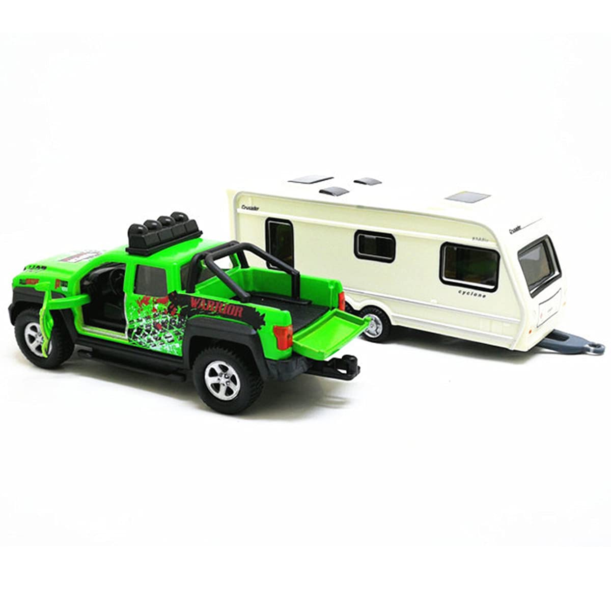 Metanyl diecast RV model in green with detailed interior for storytelling and display.