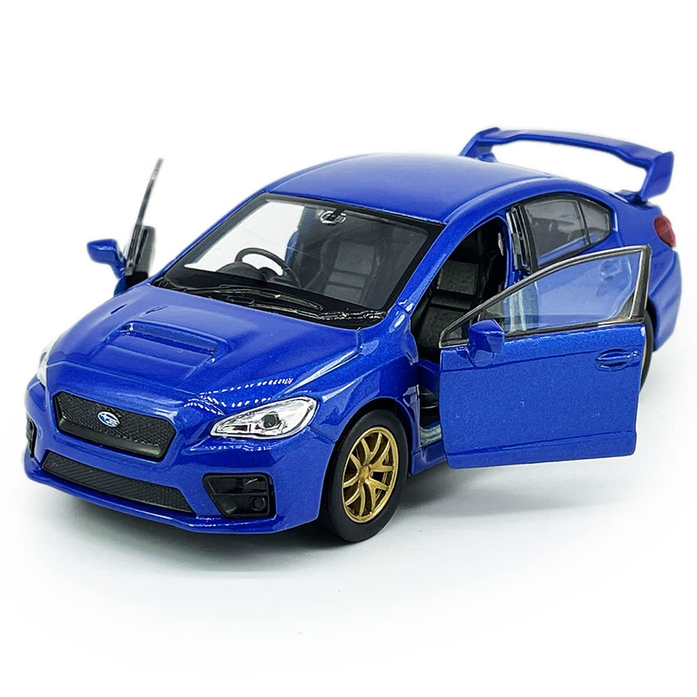 Doors open on Metanyl Impreza WRX STI blue model for interactive play