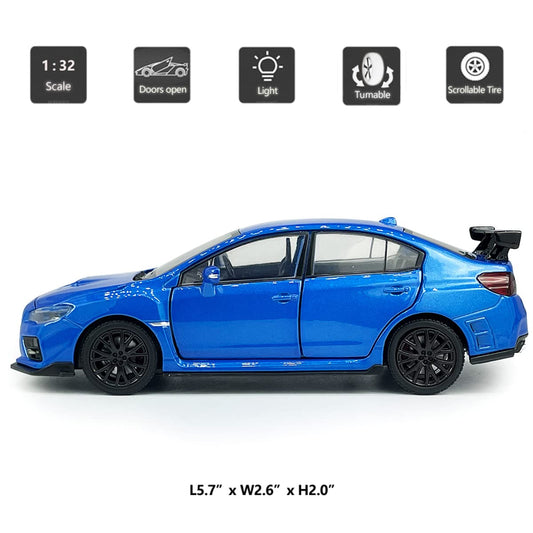 Metanyl blue Impreza WRX STI S207 diecast side view for collection