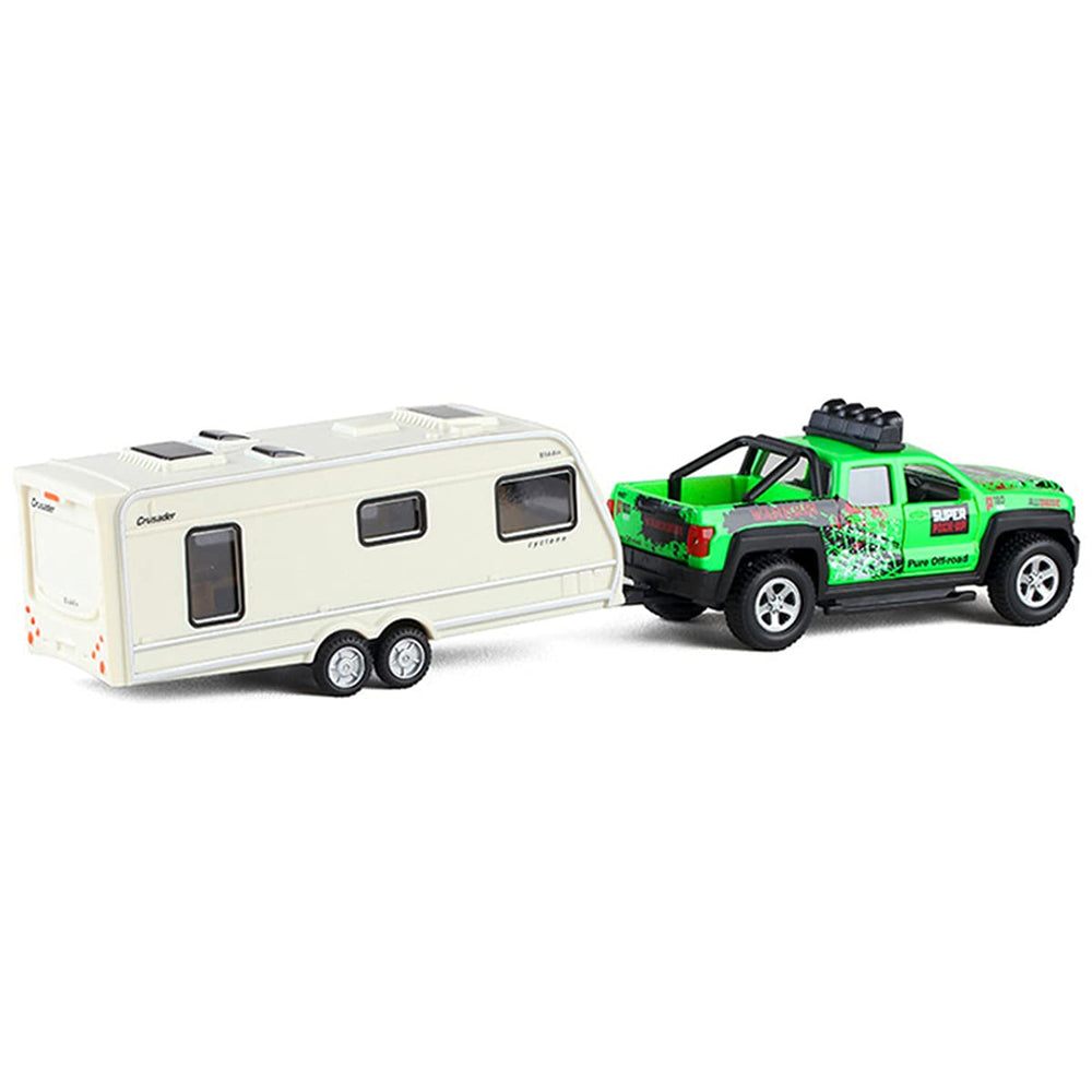 Metanyl pull-back car in green offering quick starts for on-the-go play.