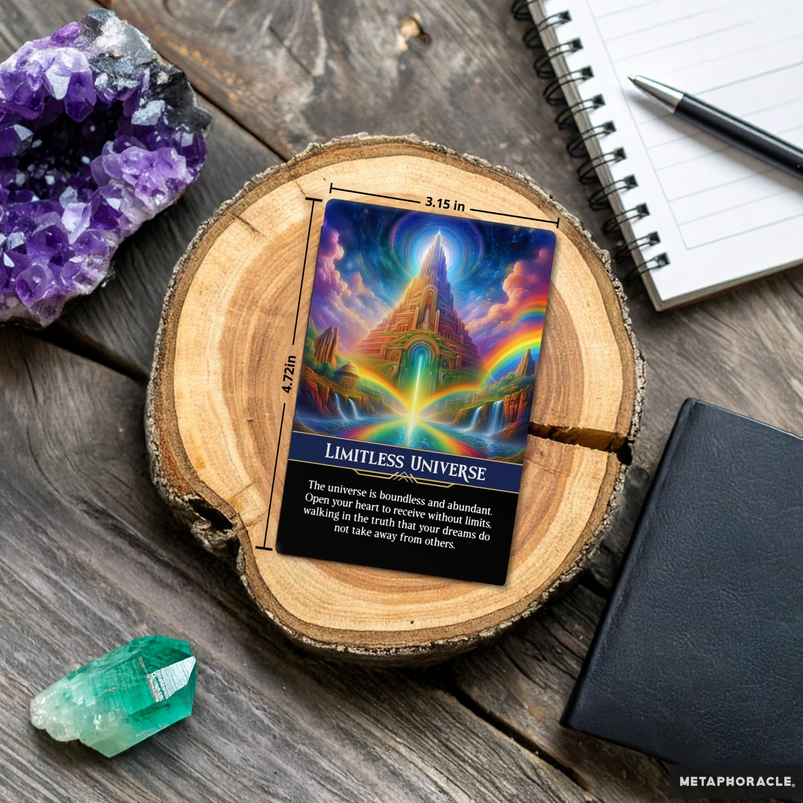Metaphoracle Abundant Attraction magnetic box keeps 60 cards organized and protected.