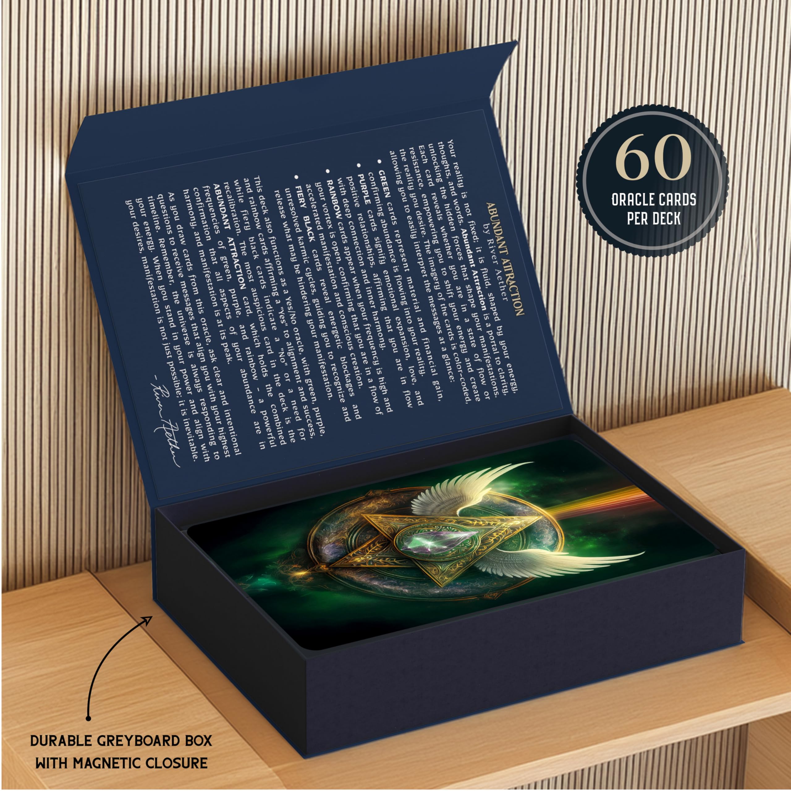 Metaphoracle Abundant Attraction River Aether artwork enhances focus during sessions.