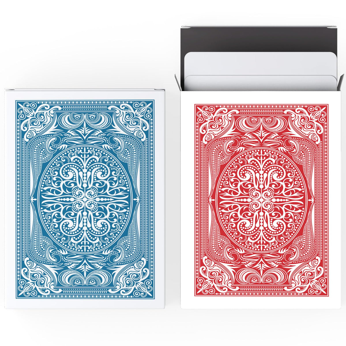 Metaphoracle blank cards with white fronts, ready for customization