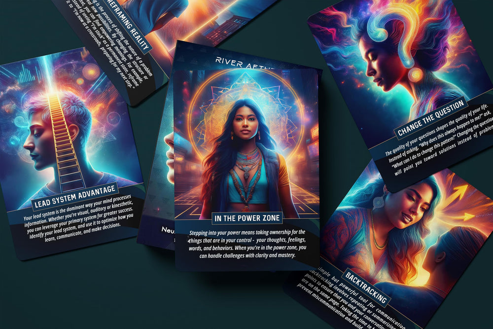 Metaphoracle NLP Oracle deck spread supports quick journaling and practical prompts.