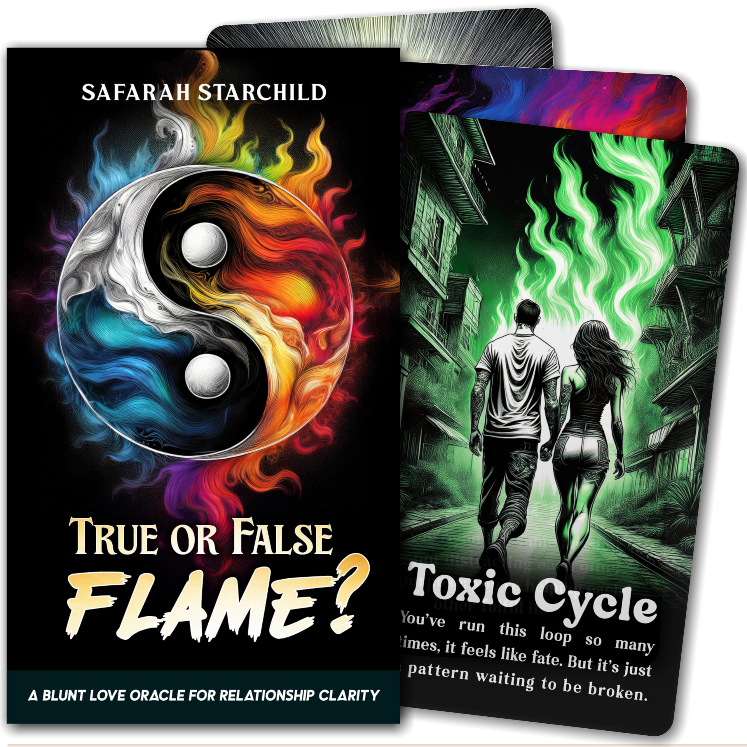 Metaphoracle True or False Flame deck cover for quick relationship insights