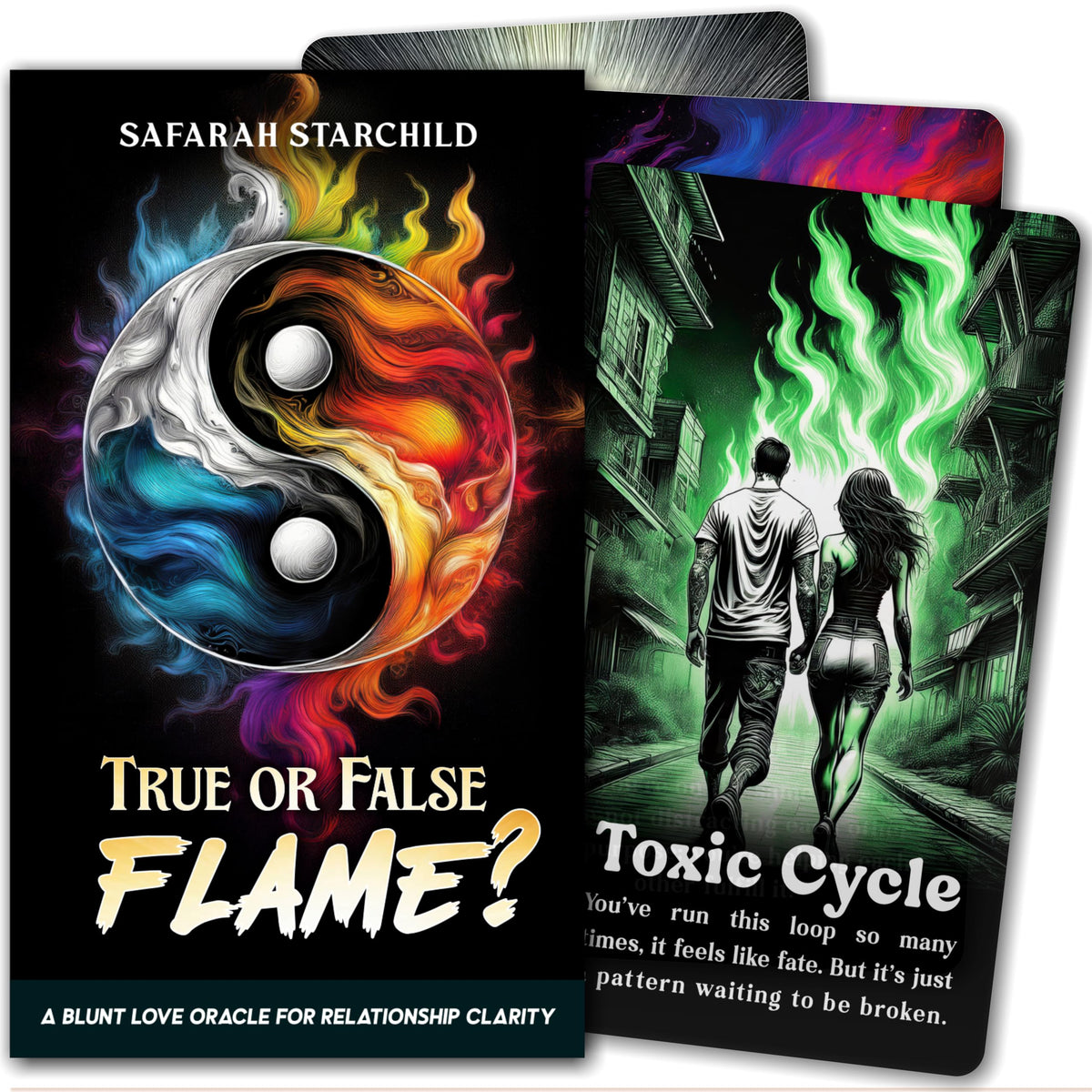 Metaphoracle True or False Flame deck cover for quick relationship insights