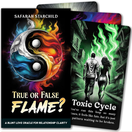 Metaphoracle True or False Flame deck cover for quick relationship insights