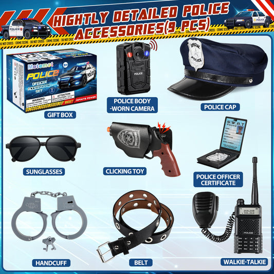 Metemot toy handcuffs with keys for safe, interactive pretend policing