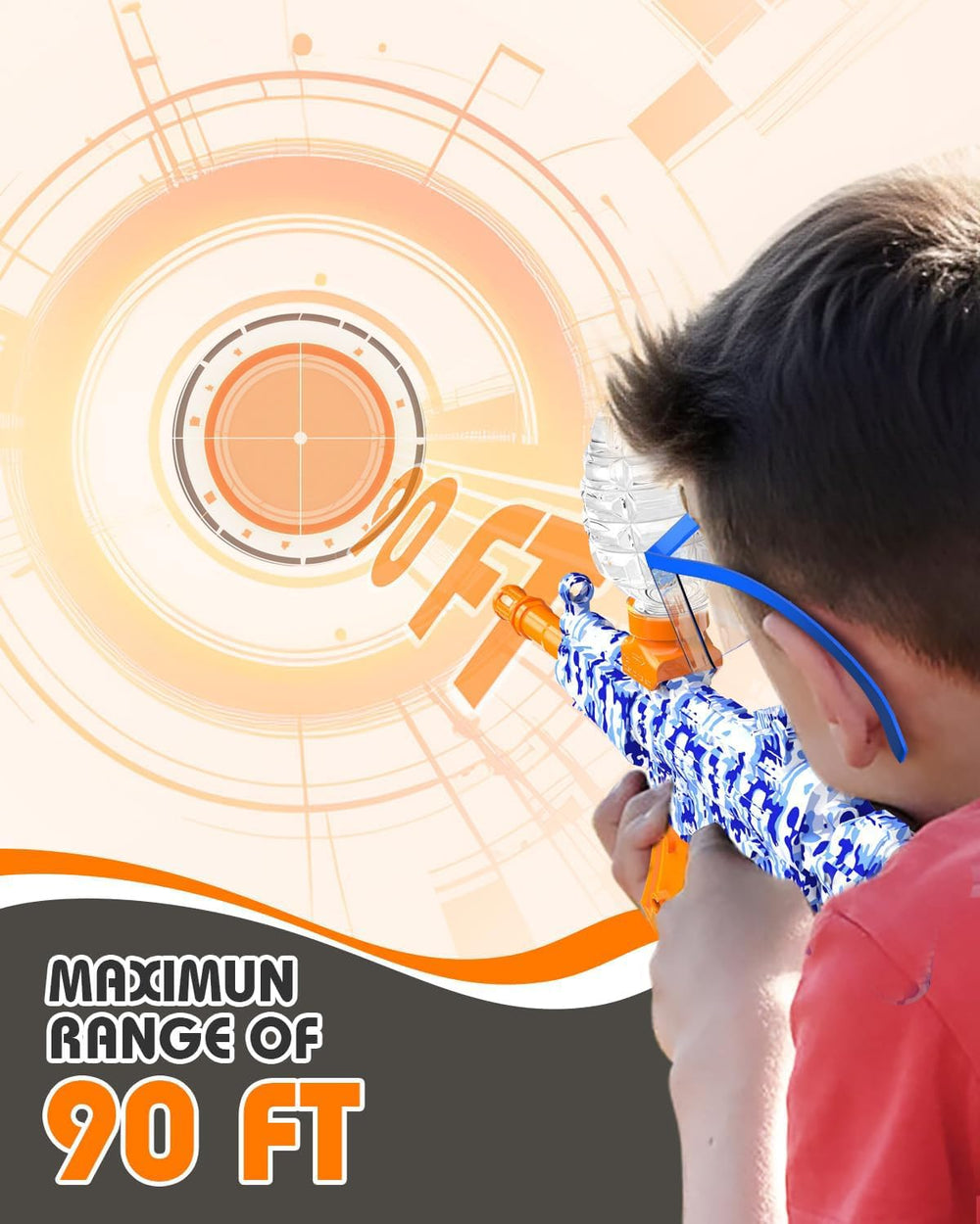 METIRA Splatter Ball Toy large-capacity hopper ensuring longer gameplay.