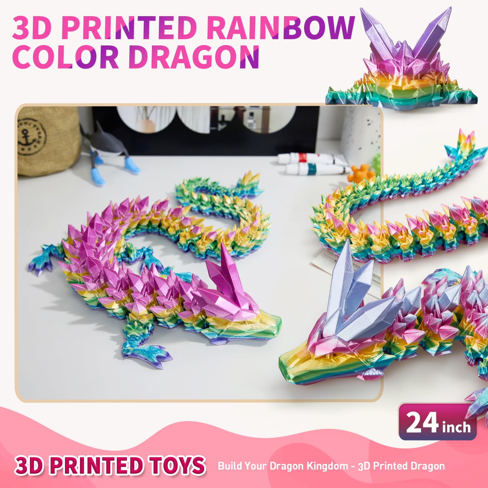 meturebear crystal dragon toy adds tactile appeal to any display and play area.
